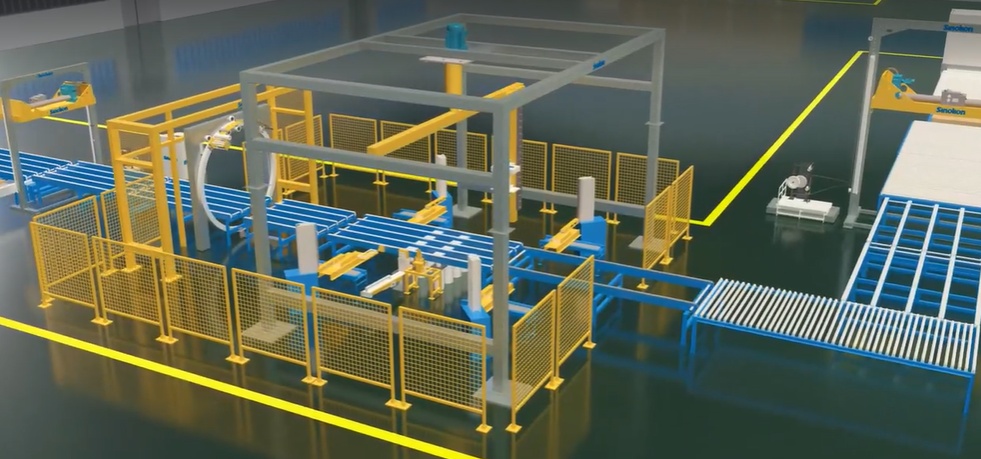 建材行業(yè)全自動(dòng)包裝碼垛系統(tǒng) 建材行業(yè)全自動(dòng)包裝碼垛系統(tǒng)